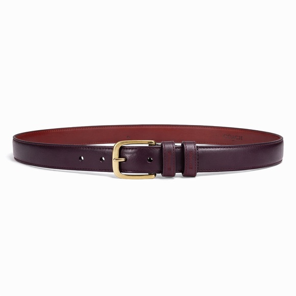 COACH 5700 Leather Dress Belt Burgundy Brown Burnished Cowhide Men's Sz 40 Brass COACH 5700 Leather Dress Belt Burgundy Brown Burnished Cowhide Men's Sz 40 Brass